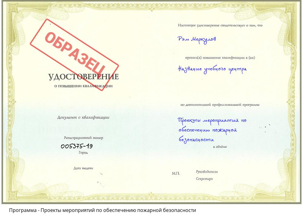 Проекты мероприятий по обеспечению пожарной безопасности Грозный