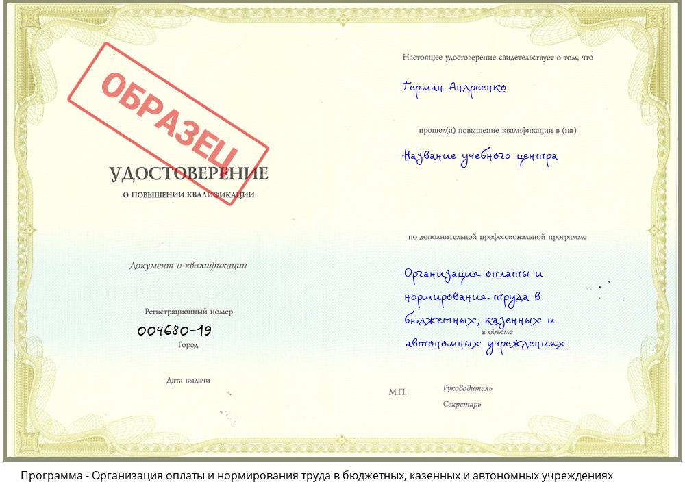 Организация оплаты и нормирования труда в бюджетных, казенных и автономных учреждениях Грозный