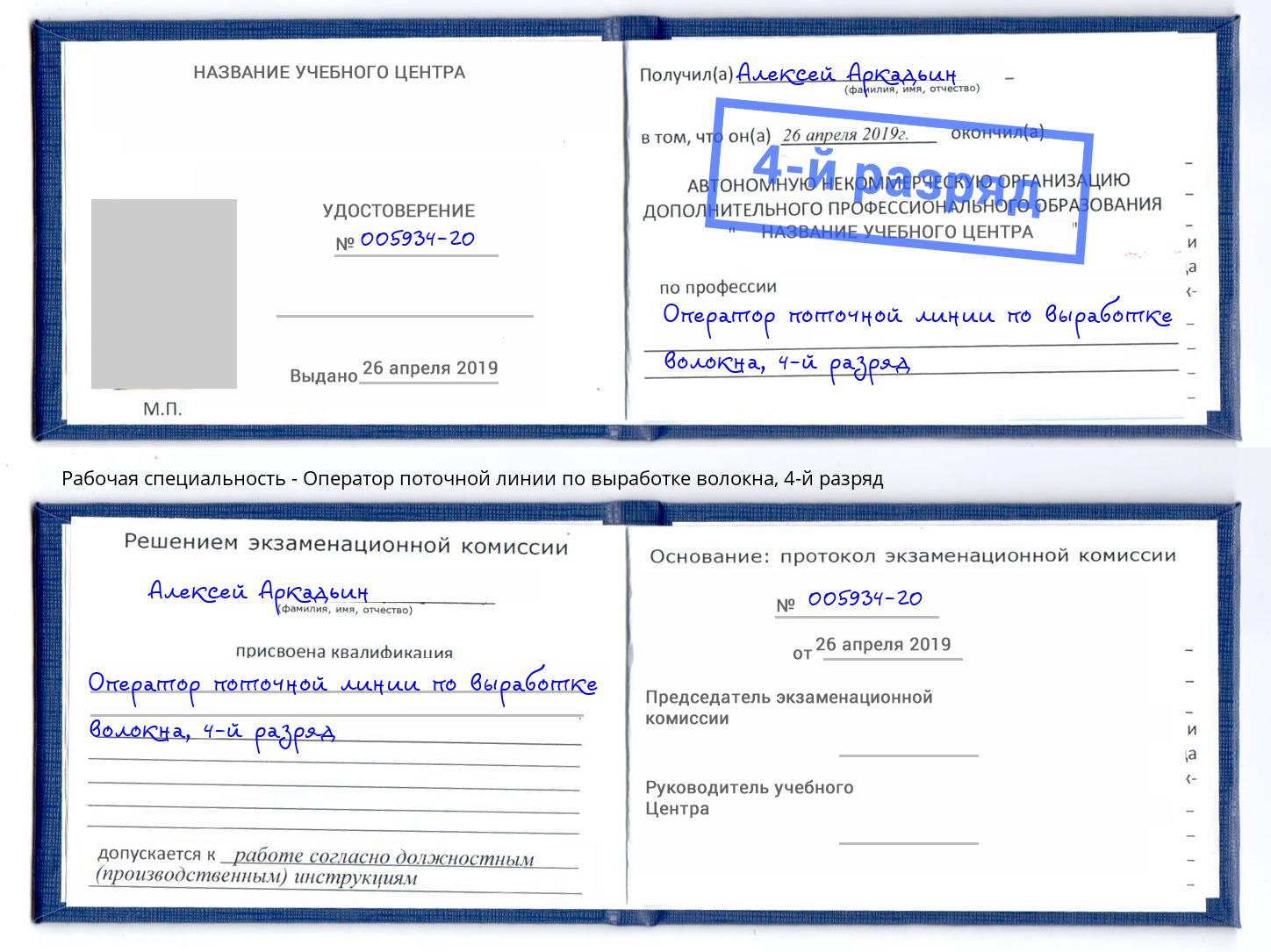 корочка 4-й разряд Оператор поточной линии по выработке волокна Грозный